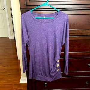 Purple button tunic top
